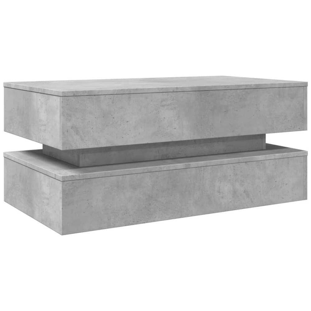 Produktbild för Soffbord med LED betonggrå 90x50x40 cm