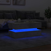 Produktbild för Soffbord med LED betonggrå 90x50x40 cm