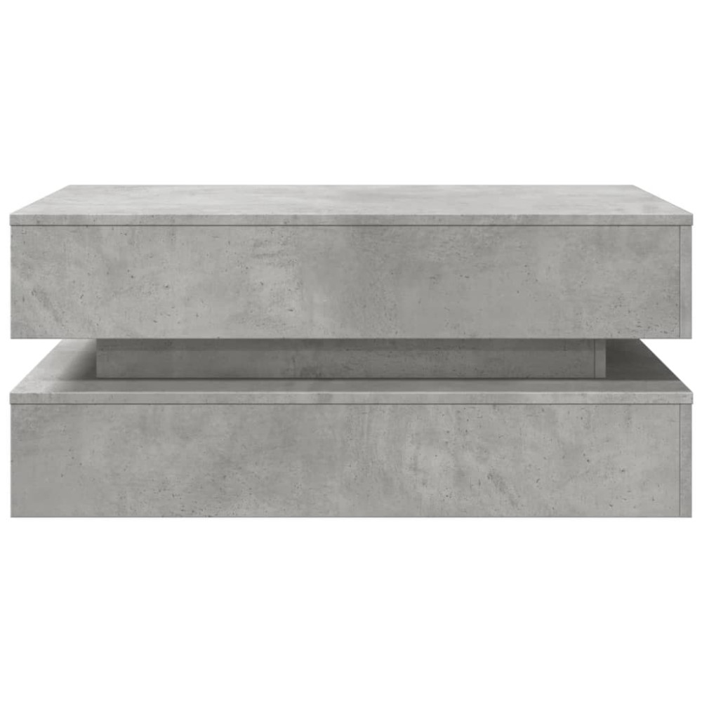Produktbild för Soffbord med LED betonggrå 90x50x40 cm