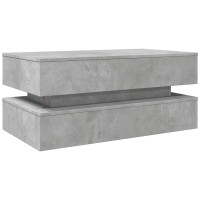 Produktbild för Soffbord med LED betonggrå 90x50x40 cm