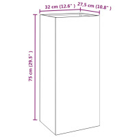 Miniatyr av produktbild för Odlingslåda vit 32x27,5x75 cm kallvalsat stål