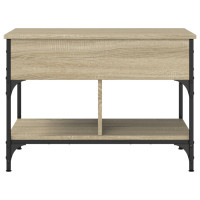 Produktbild för Soffbord sonoma-ek 70x50x50 cm konstruerat trä och metall