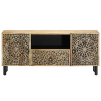 Produktbild för Tv-bänk 105x33x46 cm massivt mangoträ