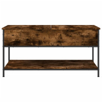 Produktbild för Soffbord rökfärgad ek 100x50x50 cm konstruerat trä och metall