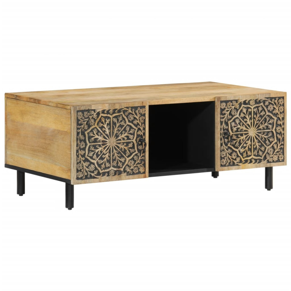 Produktbild för Soffbord 100x54x40 cm massivt mangoträ