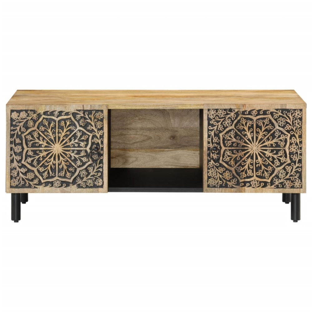 Produktbild för Soffbord 100x54x40 cm massivt mangoträ