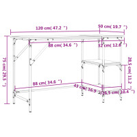 Produktbild för Skrivbord sonoma-ek 120x50x75 cm metall och konstruerat trä