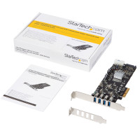 Produktbild för StarTech.com PCI Express (PCIe) SuperSpeed USB 3.0-kortadapter med 4 portar och 4 dedicerade kanaler på 5 Gbps – UASP – SATA/LP4-ström