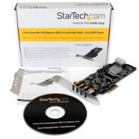 Produktbild för StarTech.com PCI Express (PCIe) SuperSpeed USB 3.0-kortadapter med 4 portar och 4 dedicerade kanaler på 5 Gbps – UASP – SATA/LP4-ström