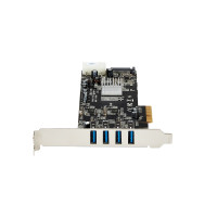 Produktbild för StarTech.com PCI Express (PCIe) SuperSpeed USB 3.0-kortadapter med 4 portar och 4 dedicerade kanaler på 5 Gbps – UASP – SATA/LP4-ström