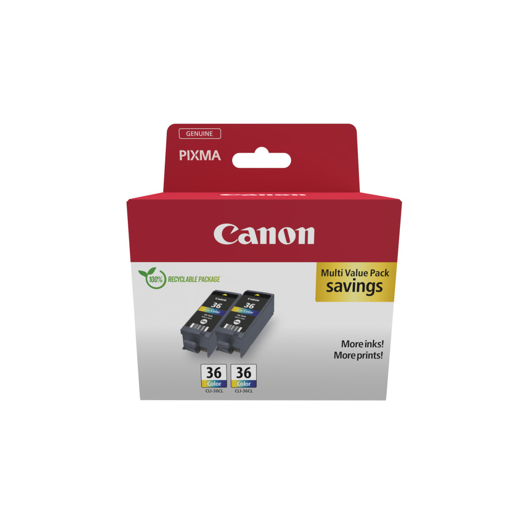 Produktbild för Canon 1511B025 bläckpatroner 2 styck Original Svart, Cyan, Magenta, Gul