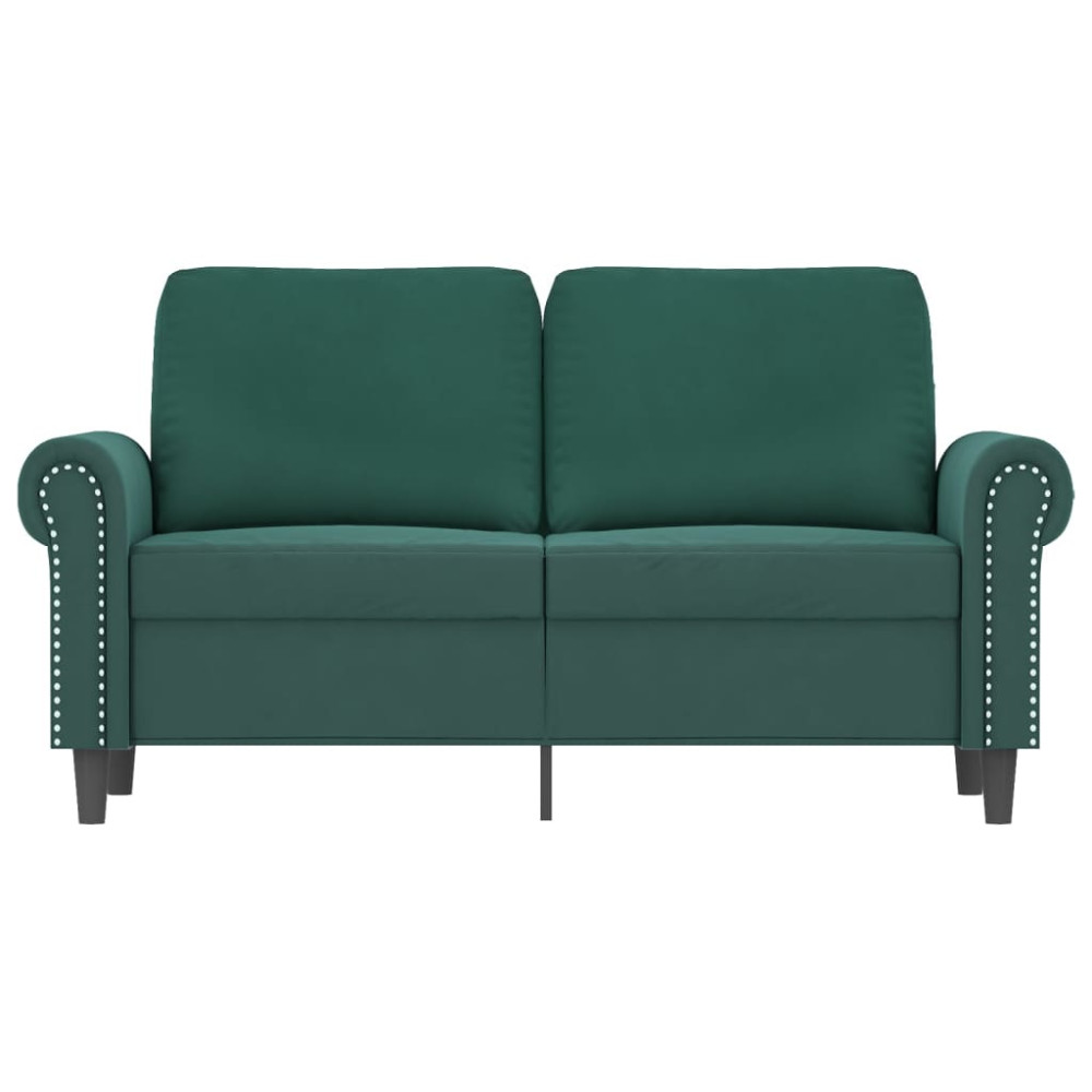 Produktbild för Soffa 2-sits mörkgrön 120 cm sammet