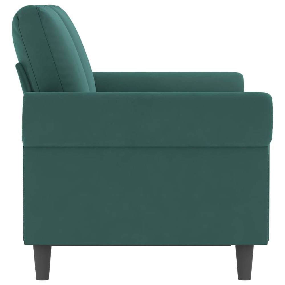 Produktbild för Soffa 2-sits mörkgrön 120 cm sammet