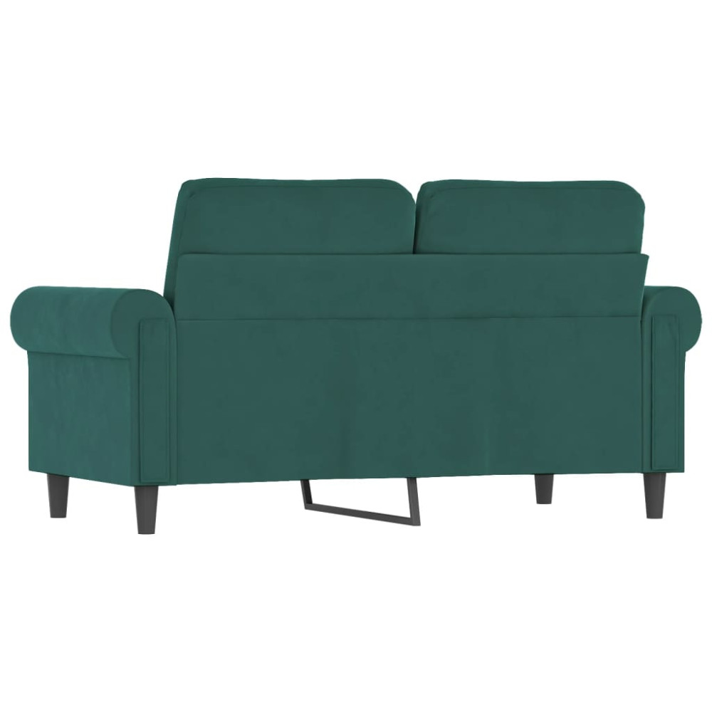 Produktbild för Soffa 2-sits mörkgrön 120 cm sammet