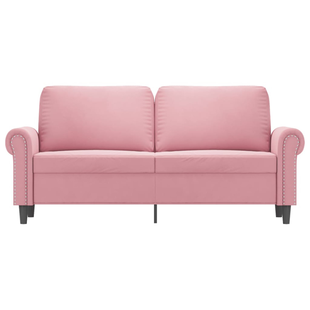 Produktbild för Soffa 2-sits rosa 140 cm sammet