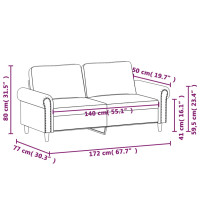 Produktbild för Soffa 2-sits rosa 140 cm sammet