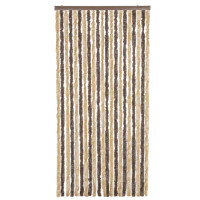 Produktbild för Insektsgardin mörkbrun och beige 90x200 cm chenille