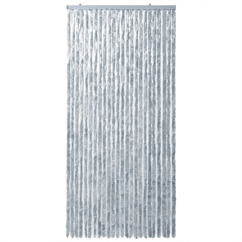Produktbild för Insektsgardin vit och grå 100x230 cm chenille