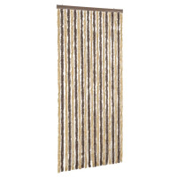 Produktbild för Insektsgardin mörkbrun och beige 56x185 cm chenille