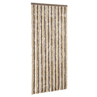 Produktbild för Insektsgardin mörkbrun och beige 90x220 cm chenille