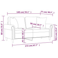 Produktbild för 2-sitssoffa med prydnadskuddar brun 140 cm sammet