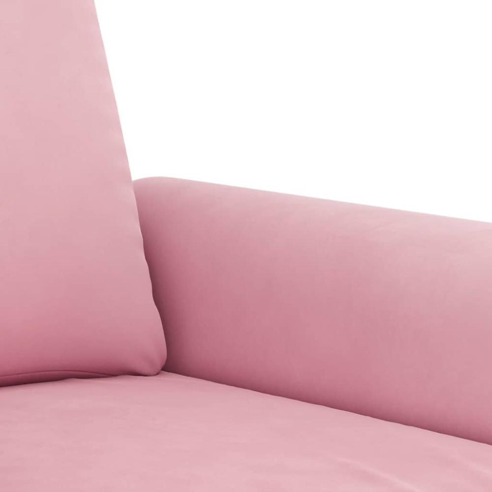 Produktbild för Soffgrupp med dynor 2 delar rosa sammet