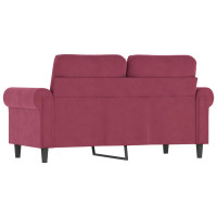 Produktbild för 2-sitssoffa vinröd 120 cm sammet
