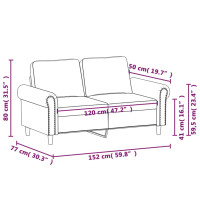 Produktbild för 2-sitssoffa vinröd 120 cm sammet