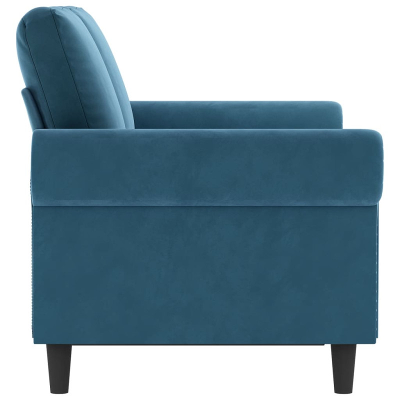 Produktbild för 2-sitssoffa blå 120 cm sammet