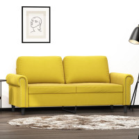 Produktbild för 2-sitssoffa gul 140 cm sammet