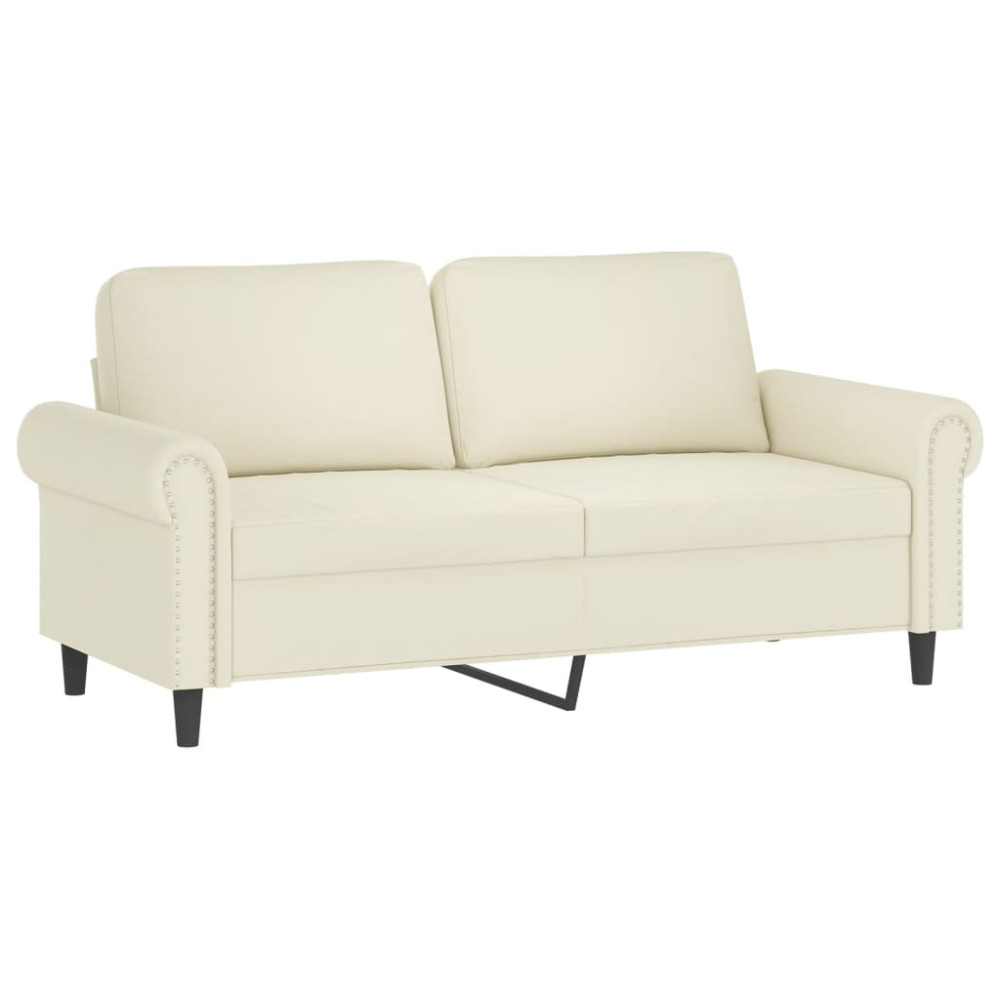 Produktbild för Soffa 2-sits gräddvit 140 cm sammet