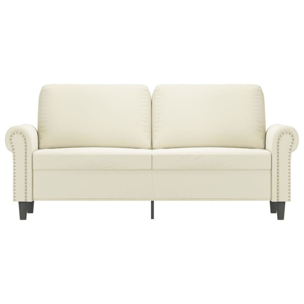 Produktbild för Soffa 2-sits gräddvit 140 cm sammet