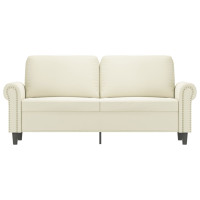 Produktbild för Soffa 2-sits gräddvit 140 cm sammet