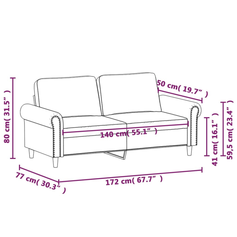 Produktbild för Soffa 2-sits gräddvit 140 cm sammet
