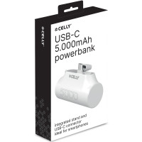 Produktbild för PBC5000 Kompakt PowerBank med USB-C-kontakt 10,5W 5000mAh Vit