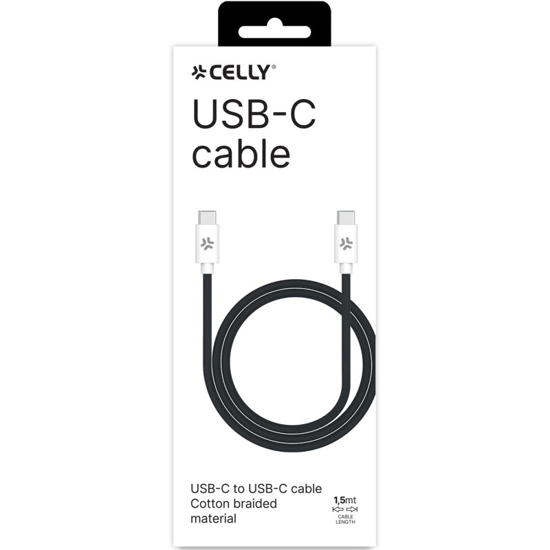 Produktbild för USB-C - USB-C-kabel 60W 1,5 m Svart