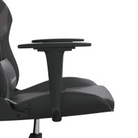 Produktbild för Gamingstol med massage svart och grå konstläder