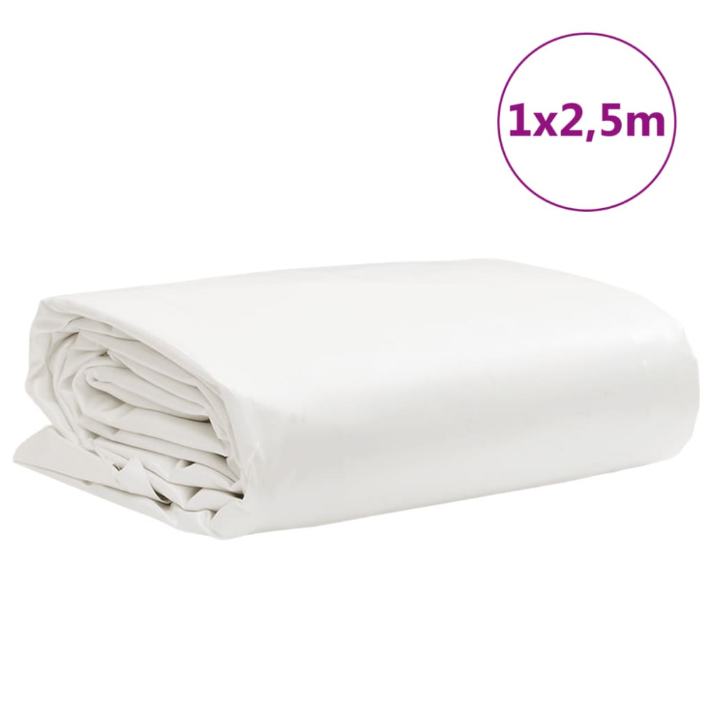 Produktbild för Presenning vit 1x2,5 m 650 g/m²