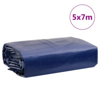 Produktbild för Presenning blå 5x7 m 650 g/m²
