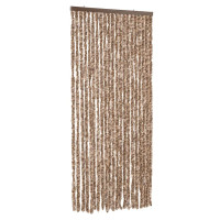 Produktbild för Insektsgardin beige och mörkbrun 90x220 cm chenille