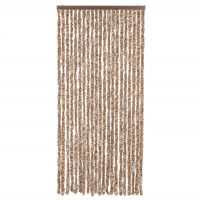 Produktbild för Insektsgardin beige och mörkbrun 90x220 cm chenille