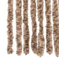 Produktbild för Insektsgardin beige och mörkbrun 90x220 cm chenille