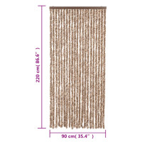 Produktbild för Insektsgardin beige och mörkbrun 90x220 cm chenille