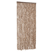 Produktbild för Insektsgardin beige och mörkbrun 100x220 cm chenille