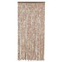 Produktbild för Insektsgardin beige och mörkbrun 100x220 cm chenille