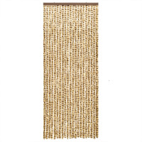 Produktbild för Insektsgardin beige och brun 100x200 cm chenille