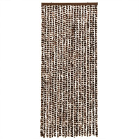 Produktbild för Insektsgardin brun och vit 100x230 cm chenille