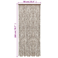 Produktbild för Insektsgardin taupe och vit 90x200 cm chenille