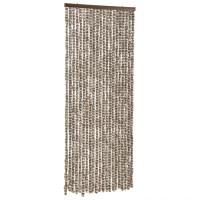 Produktbild för Insektsgardin taupe och vit 100x230 cm chenille