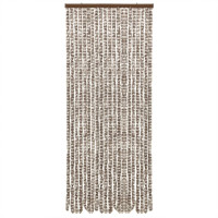 Produktbild för Insektsgardin taupe och vit 100x230 cm chenille